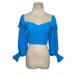 FashionNova blue long sleeves “Simply Amazing Top” size Small